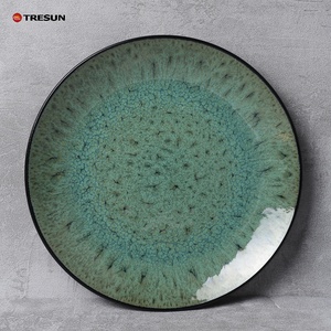 Vaisselle de luxe nordique noire et bleue émaillée réactive bicolore <span class=keywords><strong>18</strong></span> <span class=keywords><strong>pièces</strong></span> à prix réduit <span class=keywords><strong>Service</strong></span> d'<span class=keywords><strong>assiettes</strong></span> et bols en céramique pour 6 personnes - Product Image 5