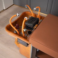 Fauteuil de lavage moderne en acier inoxydable pour salon thaïlandais, avec repose-pieds réglable, pour barbier, hôpital, hôtel