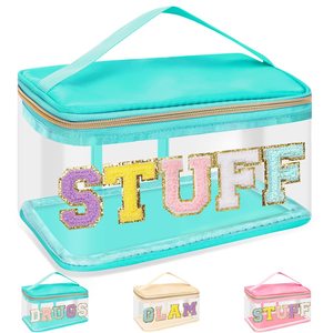 Hot <strong>Sale</strong> Waterproof Transparent Pvc Embroidery Letter <strong>Cosmetic</strong> <strong>Bag</strong> Women Large Capacity Travel Toiletry <strong>Bag</strong> Makeup <strong>Bag</strong> - Product Image 2