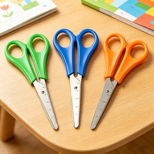Règles pour enfants, étudiants et bureau, ciseaux, coupe-papiers en plastique et acier inoxydable de sécurité, fournitures de papeterie - Product Image 3