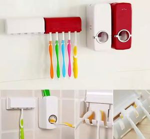 2025 Hot Sale Tooth Brush Holder Wall Mount Rack Bathroom Tools <b>Toothpaste</b> <b>Dispenser</b> Toothbrush Suits - Product Image 4