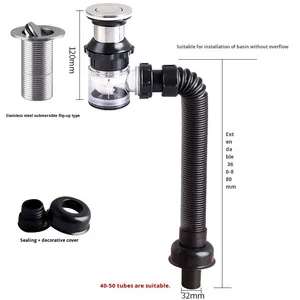 Dispositif moderne anti-odeur drain horizontal mural avec <span class=keywords><strong>joint</strong></span> en silicone anti-insectes pour l'amélioration du <span class=keywords><strong>lavabo</strong></span> de la cuisine de la salle de bain - Product Image 3