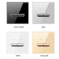 Interruptores de Pared de Cristal de 4 Canales con Panel de Cristal Dorado y 4 Botones de Sonrisa para Interruptores y Tomas de Corriente, de Fábrica China