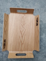Plateau de magasin de dessert rectangulaire de style japonais Assiette à dîner en bois pour gâteau et boulangerie Assiette à pain Plateau de présentation avec poignée