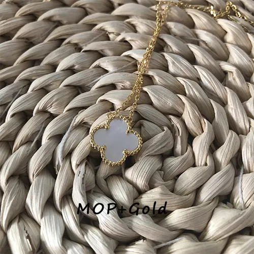 wholesale vc fine jewelry a 18K real gold plated four leaf clover necklace Stainless steel clover necklace