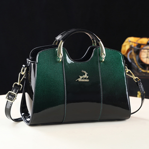 Bolsos de Hombro de Nailon con Cierre de Cremallera y Patrón Geométrico para Mujer, Bolsos de Mano de Cuero PU de Lujo - Product Image 4