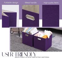 33*33*33cm carré lin sans couvercle poignée pliable Design moderne 35L capacité décor à la maison utiliser gain de place salon bac de rangement
