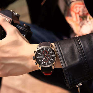 MEGIR 2144 Montre-bracelet de sport à quartz pour homme, étanche, chronographe, avec aiguilles, en silicone, style mode et affaires, en promotion - Product Image 5
