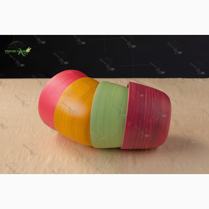 Venta al por mayor hecho a mano de bambú sostenible armonía vibrante cuencos de bambú ensaladeras para fiestas de servicio de alimentos - Product Image 5