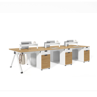 Poste de travail en îlot de bureau avec cloison, mobilier de bureau en forme de L pour 4 à 6 personnes, bureau informatique avec cloison, mobilier de bureau