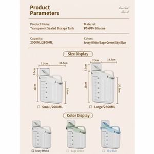 Conteneur hermétique en plastique pour aliments secs avec joint en silicone et <span class=keywords><strong>bec</strong></span> verseur - Distributeur de céréales <span class=keywords><strong>empilable</strong></span> pour l'organisation de la cuisine - OEM - Product Image 6