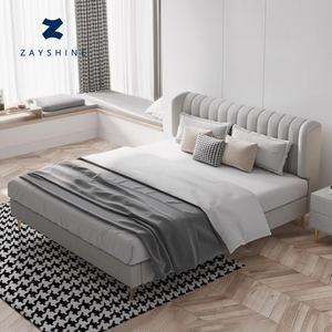 <span class=keywords><strong>Letto</strong></span> Matrimoniale Zayshine in Velluto Stile Retrò Francese, Modulare 1.5-1.8 Metri, Grande Dimensione per Hotel, Villa, Appartamento, <span class=keywords><strong>Letto</strong></span> Morbido - Product Image 1