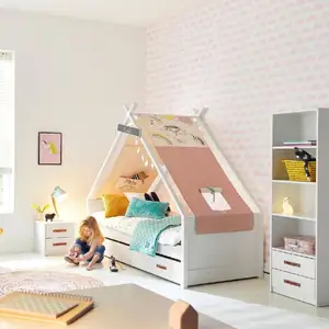 CBMmart Luxury modern bedroom furniture set kids' beds children bunk bed storage oak wood children's bed