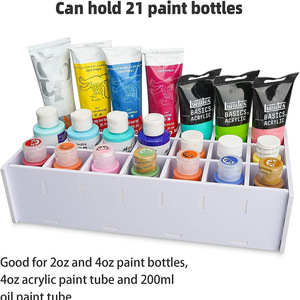 Support de rangement pour peinture, 21 compartiments, organisateur de bureau pour fournitures artistiques, tubes de peinture, supports pour peinture à l'huile et aquarelle - Product Image 3