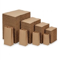 Sac alimentaire personnalisé en papier kraft SOS marron pour emporter, emballage avec logo imprimé, vente en gros en vrac