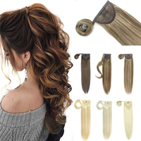 Extension capillaire Blonde Remy lisse 100% naturelle — ali queen, cheveux vierges, queue de cheval à clips longs
