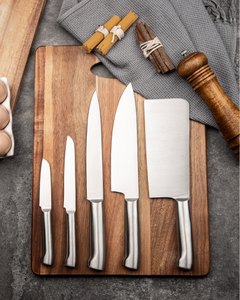 Ensemble de couteaux de cuisine ergonomiques à manche creux en acier inoxydable, 5 pièces, vente en gros - Product Image 5