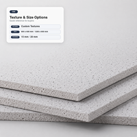 Plaque de plafond en fibres minérales à surface lisse et fissurée, acoustique, ignifuge, pour plafond intérieur commercial