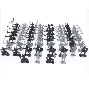 Ensemble de 60 figurines de soldats médiévaux statiques transfrontaliers, modèle ancien, en <span class=keywords><strong>plastique</strong></span>, <span class=keywords><strong>jouet</strong></span> de guerre militaire - Product Image 5