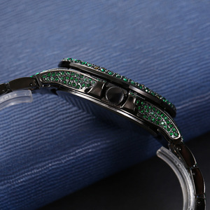 Reloj de Diamantes Verde/Azul Nuevo de Alta Calidad para Hombre, Reloj de Lujo Hip Hop, Reloj de Pulsera Único con Brillantes, Luminoso e Impermeable - Product Image 6