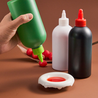 Bouteille souple en plastique de qualité alimentaire sans BPA, réutilisable, anti-fuite, distributeur pour confiture, sauce, ketchup, condiments, indispensable en cuisine