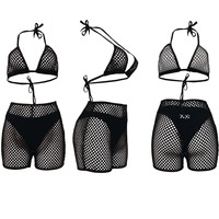 Meisjes Badmode Bikini 'S En Strandkleding Halter Veterbh Hol Doorzichtig Damesbadpakken Met Slipje