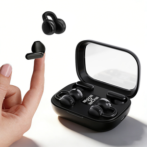 Auriculares inalámbricos 2 en 1 con clip para la oreja, auriculares internos con pantalla LED, sonido estéreo de alta calidad, larga duración de batería, para correr y viajar - Product Image 1