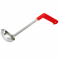 Set Sendok Sup, Sendok Porsi Makanan, dan Saringan dari Stainless Steel dengan Gagang Lengkung untuk Penggunaan Dapur Hotel Komersial