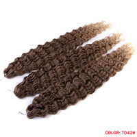 MUMENG BF003 Tresses synthétiques en soie haute température pré-collées style européen et américain, extensions de cheveux bouclés ondulés effet eau