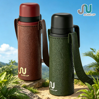 Botella de Yerba Mate de 1L con Funda de Cuero, Asa y Grifo de Acero Inoxidable, Sets de Regalo Empresariales, Regalos Corporativos, Paquete Personalizado