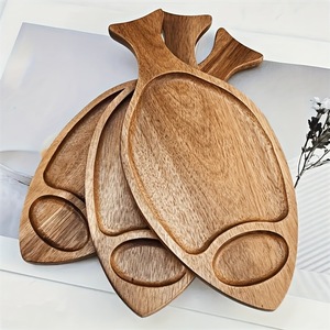 Bandeja <span class=keywords><strong>de</strong></span> Madera <span class=keywords><strong>de</strong></span> Acacia con Diseño Creativo y Personalizado, Plato <span class=keywords><strong>de</strong></span> Madera Maciza para Té <span class=keywords><strong>de</strong></span> la Tarde y Cena, Estilo Moderno Minimalista - Product Image 2