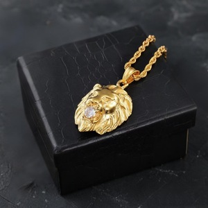 Collana pendente con testa di leone <span class=keywords><strong>da</strong></span> <span class=keywords><strong>uomo</strong></span> alla moda in lega alla moda accessorio per <span class=keywords><strong>uomo</strong></span> regalo personalizzato - Product Image 3