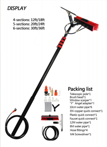 Easy-to-Use Telescopic Waterfed Poles Water Fed <strong>Brush</strong> Pole Solar Panel <strong>Window</strong> <strong>Cleaning</strong> <strong>Brush</strong> with <strong>Window</strong> Scraper - Product Image 2
