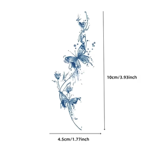 สติกเกอร์รอย<span class=keywords><strong>สัก</strong></span>ชั่วคราวรูปผีเสื้อสีฟ้า ดีไซน์หลากสีสันสำหรับข้อมือและกระดูกไหปลาร้าสำหรับศิลปะบนร่างกายประจำวันของผู้หญิง <span class=keywords><strong>รูป</strong></span>ทรงสี่เหลี่ยม - Product Image 4