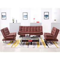 Conjunto de sofá de oficina plegable multifuncional moderno Winforce, muebles para sala de estar, sofá cama plegable de cuero genuino
