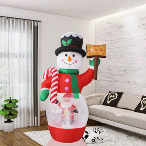 Bonhomme de neige gonflable en PVC PUYA de 210 cm avec lumière, décoration de Noël pour l'intérieur/l'extérieur, ornement de jardin - Product Image 3