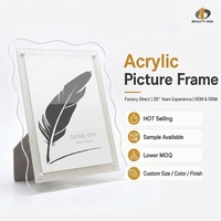 Cadres en acrylique personnalisés, cadre photo flottant, vente en gros directe d'usine, impression UV avec logo, OEM ODM, décoration de table magnétique transparente