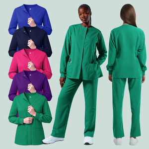 HZMNOI Women's Long Sleeve Casual Jacket Quick Dry Crew Neck For Beauty Salon Lab Medical Use Summer 2023 - Product Image 3