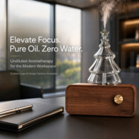 Diffuseur d'huiles essentielles sans eau en verre haut de gamme Noël 2026 – Cadeau de fêtes, aromathérapie, air froid, silencieux, éclairage LED artistique
