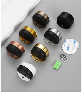 Butée de porte magnétique sans perçage en acier inoxydable, fixation au sol avec pare-chocs en caoutchouc, double fixation pour maison, hôtel, bureau, chambre - Product Image 5
