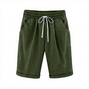 <b>Men's</b> Solid <b>Green</b> Canvas Eco-Friendly Quick Dry <b>Shorts</b> with Drawstring Waist Pockets High Street Style Breathable Mid Fit - Product Image 1