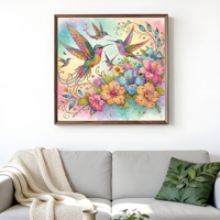 Kits de Peinture Diamant Personnalisés en Gros Colibris, Peintures Décoratives Artisanales Animaux, Décoration Murale Classique Ronde Complète, Artisanat DIY