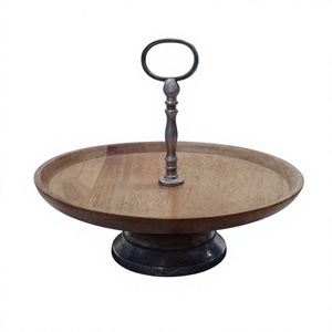 Frutas Cupcakes Caramelos Plato Bandeja redonda Pantalla Decorativa Singler Tier Cake Stand Fiestas de vacaciones Cakestand decorativo Venta - Product Image 1
