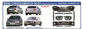 Parrilla Delantera para BENZ Clase C W203 AMG, Kit de Carrocería C32, 2000-2007 - Product Image 5