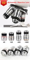 SCIEDU Monocular Biological Microscope 40X-1600X WF10X/16X 7 Inch LCD Screen Abbe Condenser LED Light Digital Microscope