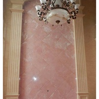 Carrelage en marbre d'onyx rose naturel, 1 pièce, rétro-éclairé, pour salle de bains, sol muraux en marbre