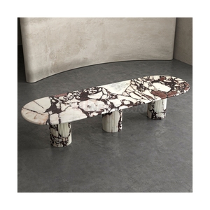 Moda moderna <span class=keywords><strong>vendita</strong></span> calda di moda in pietra naturale tavoli da pranzo personalizzati tavolo da pranzo cucina casa di lusso in marmo naturale - Product Image 2