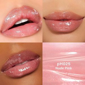 Huile repulpante pour les lèvres végane longue durée avec grand applicateur, base de maquillage hydratante et changeante de couleur, avec pochette en PU - Product Image 1