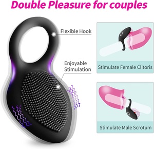Anneaux vibrants avec 10 modes de vibration intenses pour hommes et couples, amélioration de l'érection masculine et stimulateurs clitoridiens féminins - Product Image 5