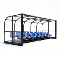 Refugio para Equipo de Fútbol de Aluminio, Protección UV, Ecológico, de Alta Resistencia, Portátil, Banquillo para Jugadores de Fútbol, para Entrenamiento en Estadios